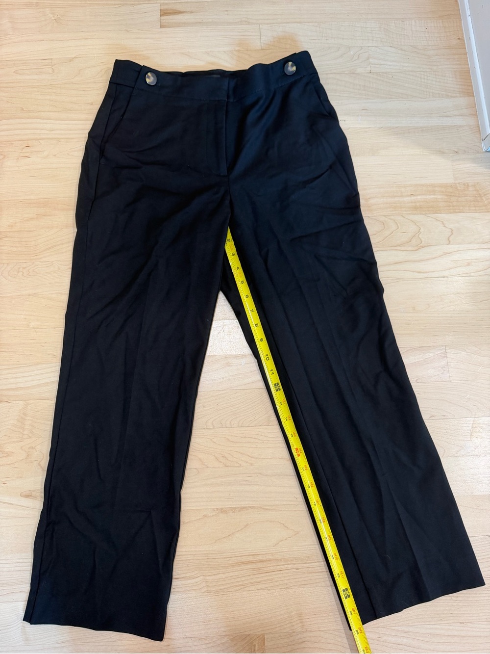 Women's Black Cropped Straight-Leg Pants